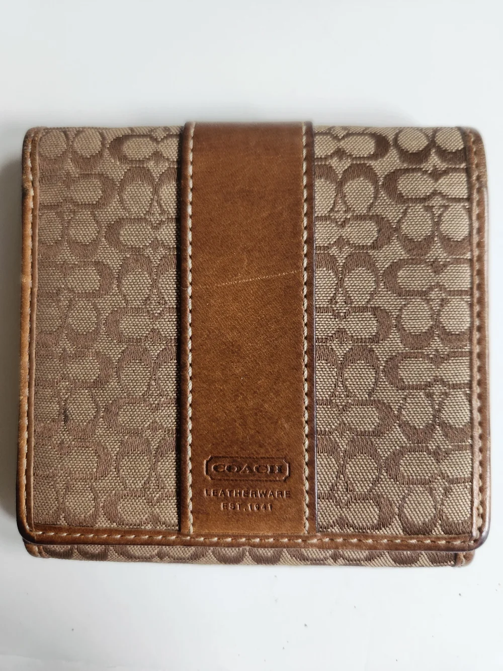 Coach Signature Canvas Bifold Wallet in Brown